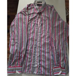 Paul Fredrick Mens XL Tall‎ Striped Long Sleeve Button Down Dress Shirt Cotton